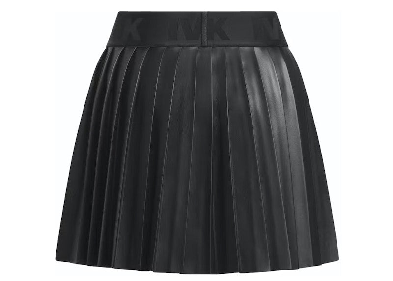 adidas Ivy Park Leather Pleated Mini Skirt (Asia Sizing) Black