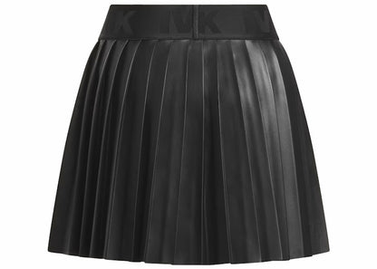 adidas Ivy Park Leather Pleated Mini Skirt Black