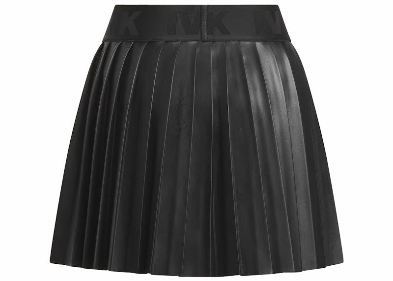 adidas Ivy Park Leather Pleated Mini Skirt Black