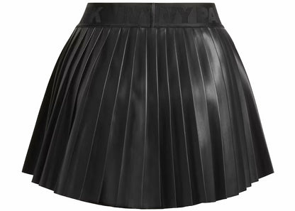adidas Ivy Park Leather Pleated Mini Skirt (Plus Size) Black