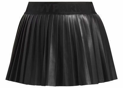 adidas Ivy Park Leather Pleated Mini Skirt (Plus Size) Black