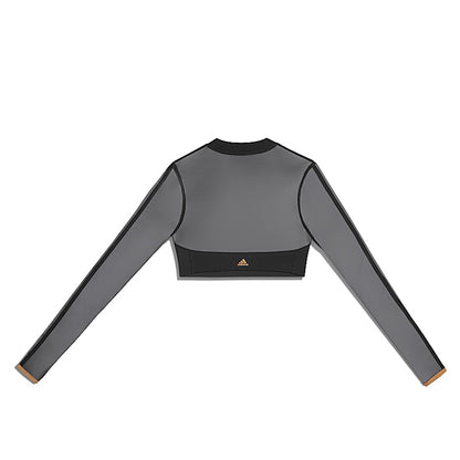 adidas Ivy Park Long Sleeve Mesh Crop Top Black