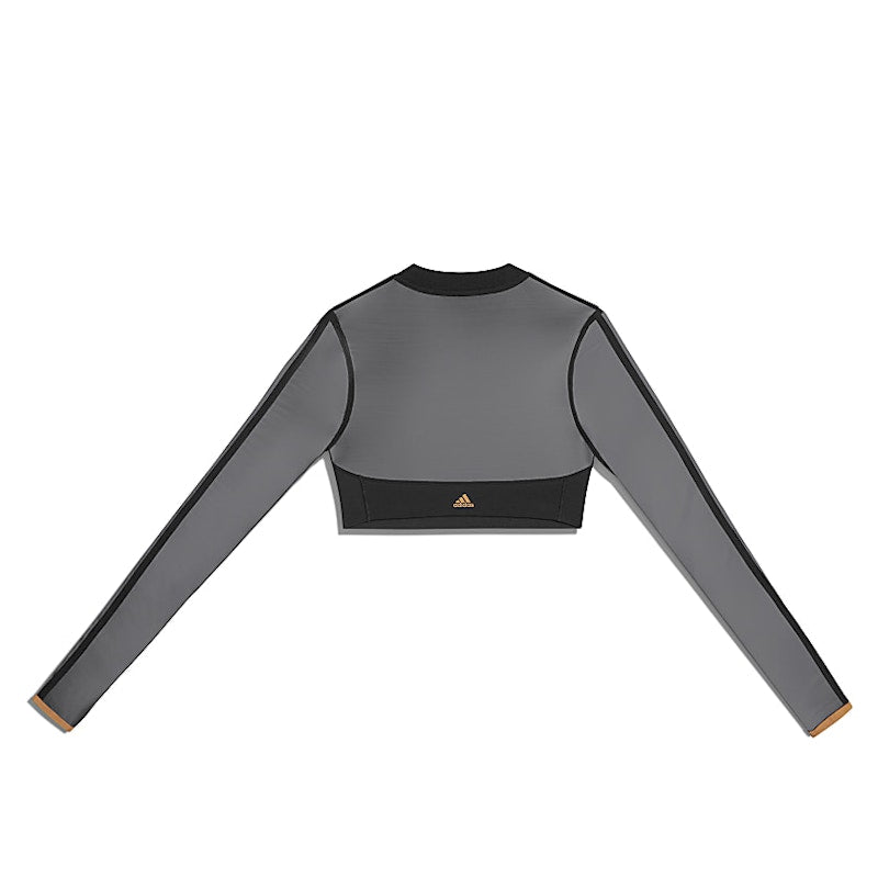 adidas Ivy Park Long Sleeve Mesh Crop Top Black