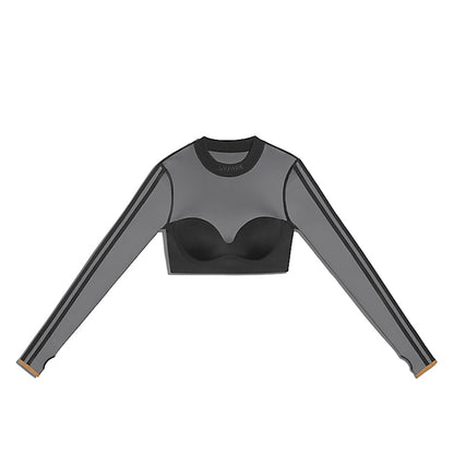 adidas Ivy Park Long Sleeve Mesh Crop Top Black