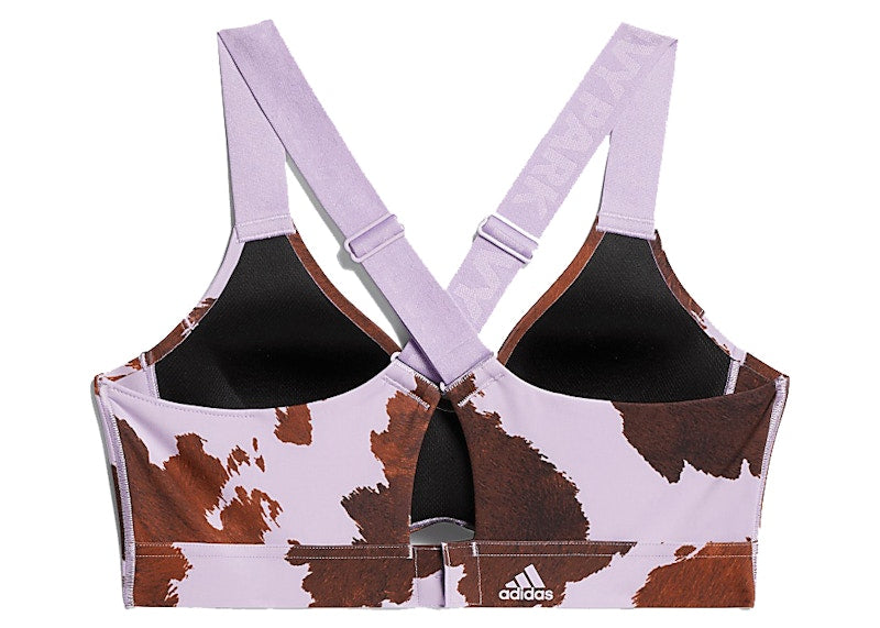 adidas Ivy Park Medium-Support Cow-Print Cutout Bra AOP Cow Hide/Purple Glow