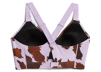 adidas Ivy Park Medium-Support Cow-Print Cutout Bra (Plus Size) AOP Cow Hide/Purple Glow