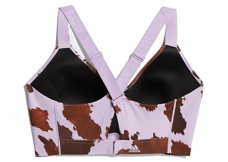 adidas Ivy Park Medium-Support Cow-Print Cutout Bra (Plus Size) AOP Cow Hide/Purple Glow