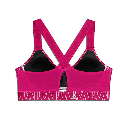 adidas Ivy Park Medium-Support Monogram Cutout Bra Bold Pink