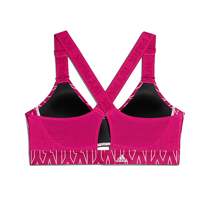 adidas Ivy Park Medium-Support Monogram Cutout Bra Bold Pink