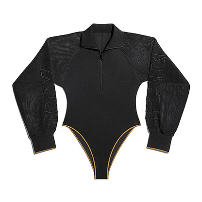adidas Ivy Park Mesh Sleeve Bodysuit (Plus Size) Black/Mesa