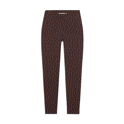 adidas Ivy Park Monogram Sheer Panel Tights Wild Brown/Night Red