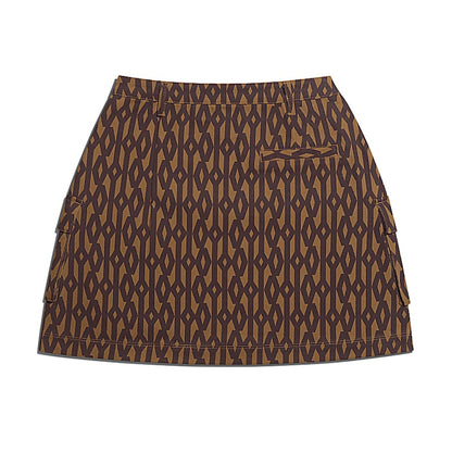adidas Ivy Park Monogram Skirt (Plus Size) Wild Brown/Night Red