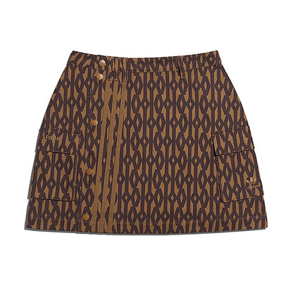 adidas Ivy Park Monogram Skirt (Plus Size) Wild Brown/Night Red