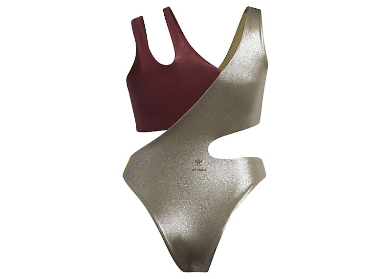 adidas Ivy Park One-Piece Cutout Swimsuit (Plus Size) Shadow Red/Medium Dark Khaki