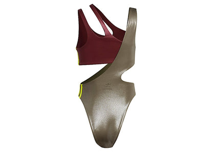 adidas Ivy Park One-Piece Cutout Swimsuit Shadow Red/Medium Dark Khaki