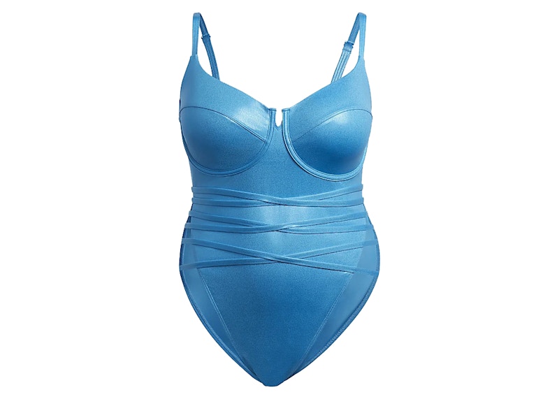 adidas Ivy Park One-Piece Swimsuit (Plus Size) Shock Cyan