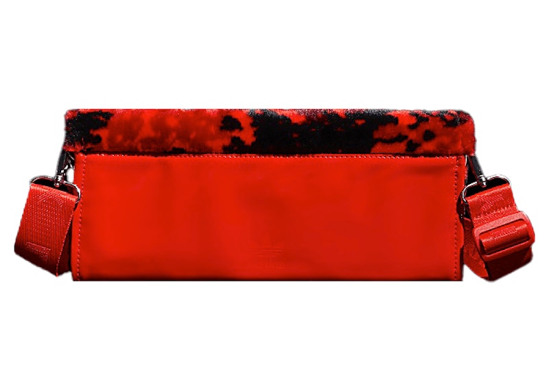 adidas Ivy Park Printed Faux Fur Envelope Clutch Red