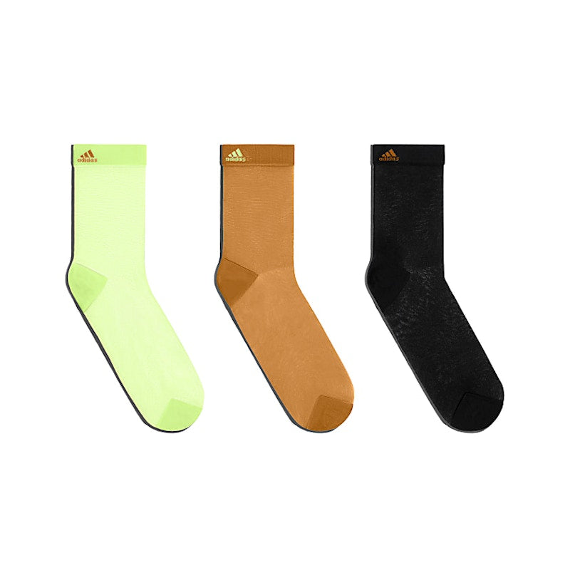 adidas Ivy Park Sheer Socks 3-Pack Hi Res Yellow/Mesa/Black