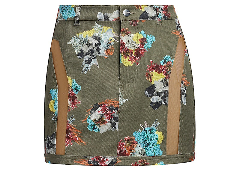 adidas Ivy Park Skirt Crystal AOP/Medium Dark Khaki