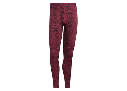 adidas Ivy Park Snakeskin Allover Print Baselayer Tights (Mens) Cherry Wood/Black