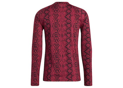 adidas Ivy Park Snakeskin Allover Print Baselayer Top (Mens) Cherry Wood/Black
