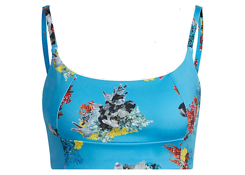 adidas Ivy Park Strap Bra Crystal AOP/Shock Cyan