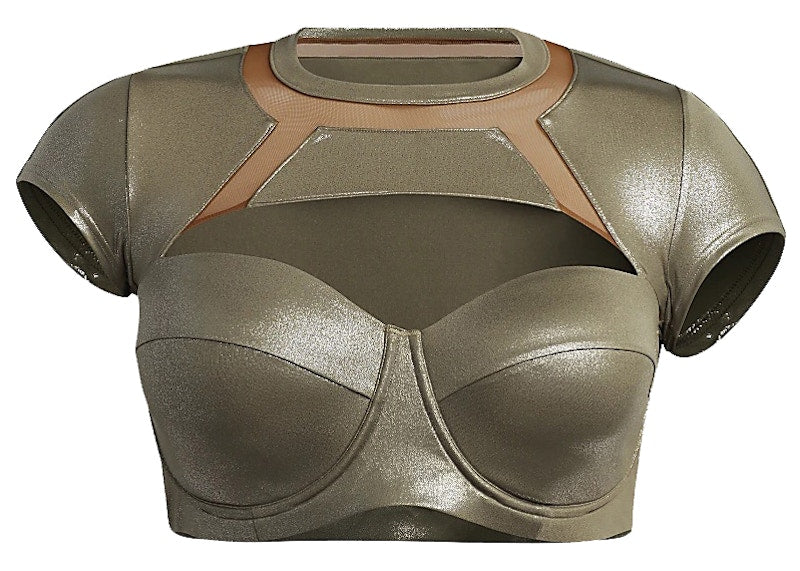 adidas Ivy Park Swim Top (Plus Size) Medium Dark Khaki