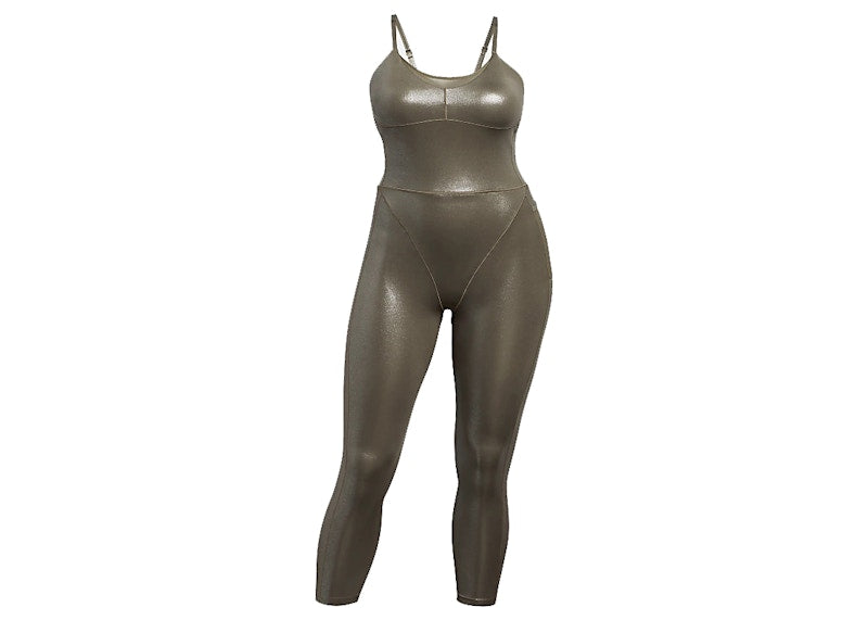 adidas Ivy Park V-Neck Catsuit (Plus Size) Medium Dark Khaki