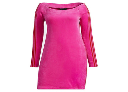 adidas Ivy Park Velour Dress (Plus Size) Shock Pink