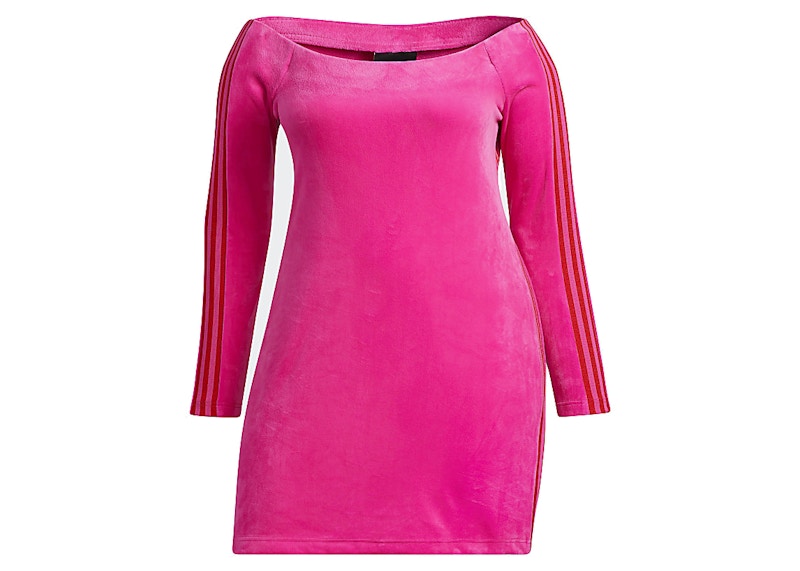 adidas Ivy Park Velour Dress (Plus Size) Shock Pink