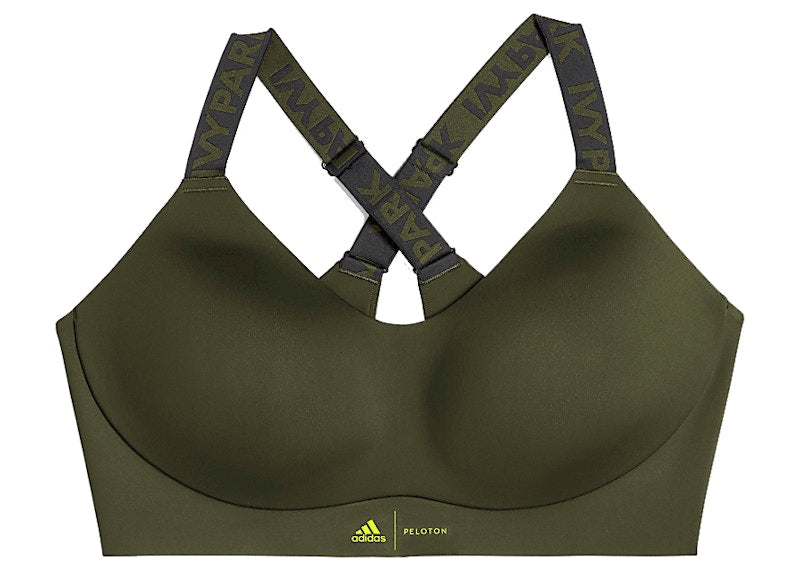 adidas Ivy Park x Peloton BR Tape Bra (Plus Size) Focus Olive/Black/Shock Lime