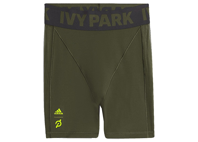 adidas Ivy Park x Peloton Cycling Shorts Focus Olive/Black/Shock Lime