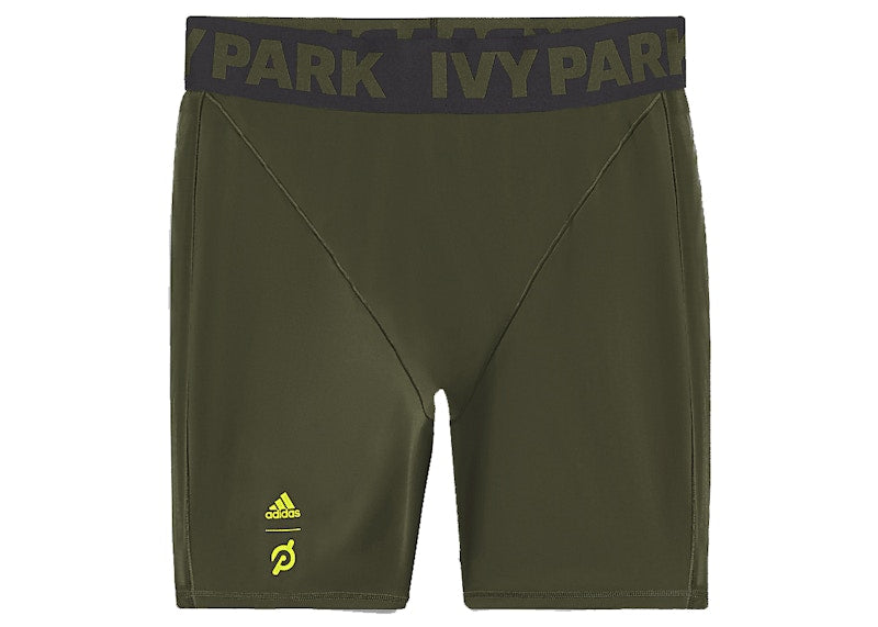 adidas Ivy Park x Peloton Cycling Shorts (Plus Size) Focus Olive/Black/Shock Lime