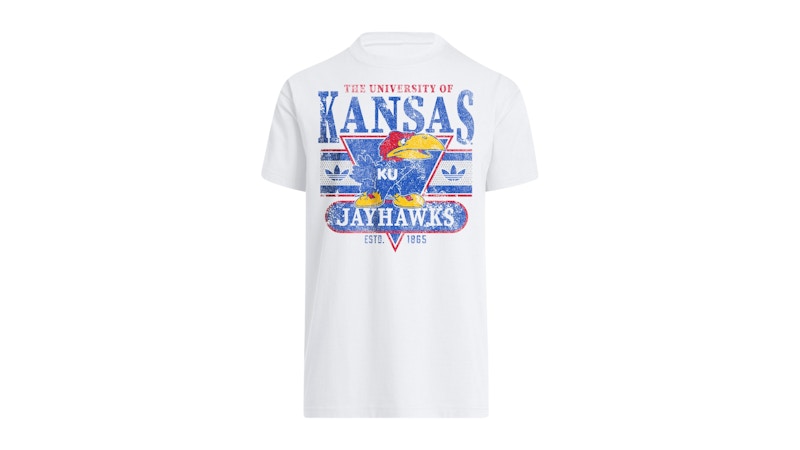 adidas Jayhawks Graphic T-Shirt Kansas White Multi