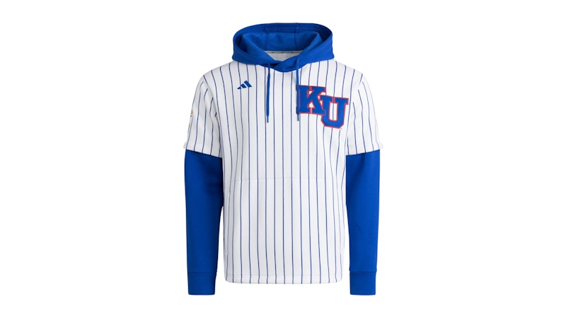 adidas Jayhawks Hooded Jersey Kansas White Royal Blue