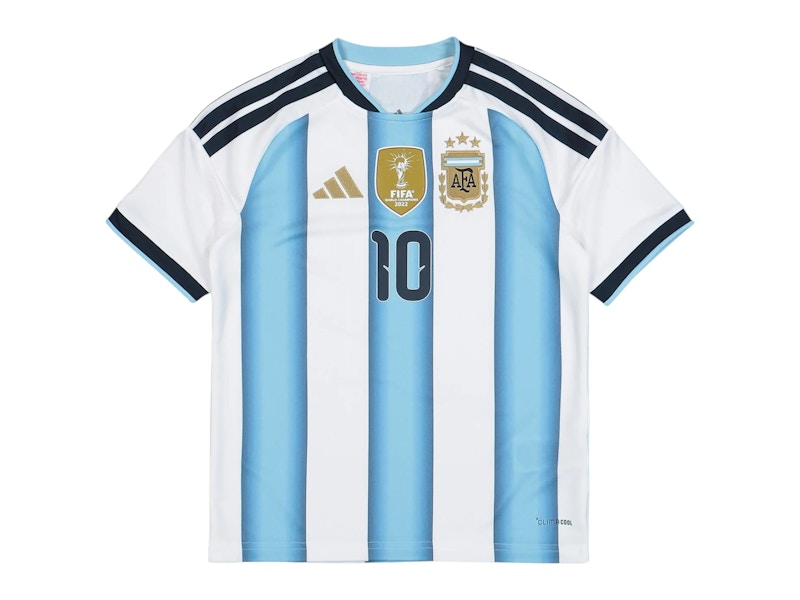 adidas Kids Argentina Messi 2026 World Cup Home Jersey White Blue