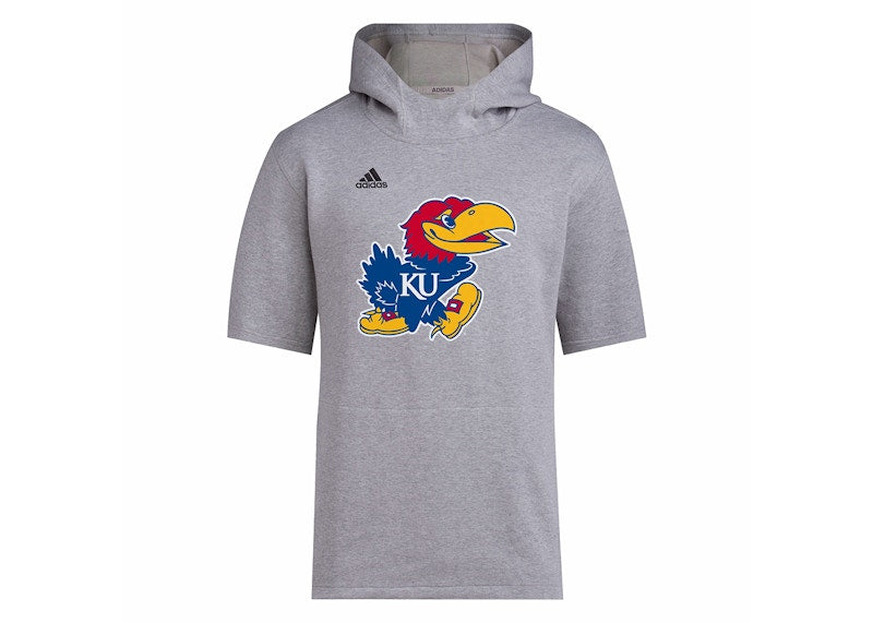 adidas Ku Baseball Short Sleeve Hoodie Medium Grey Heather/Black/Multi