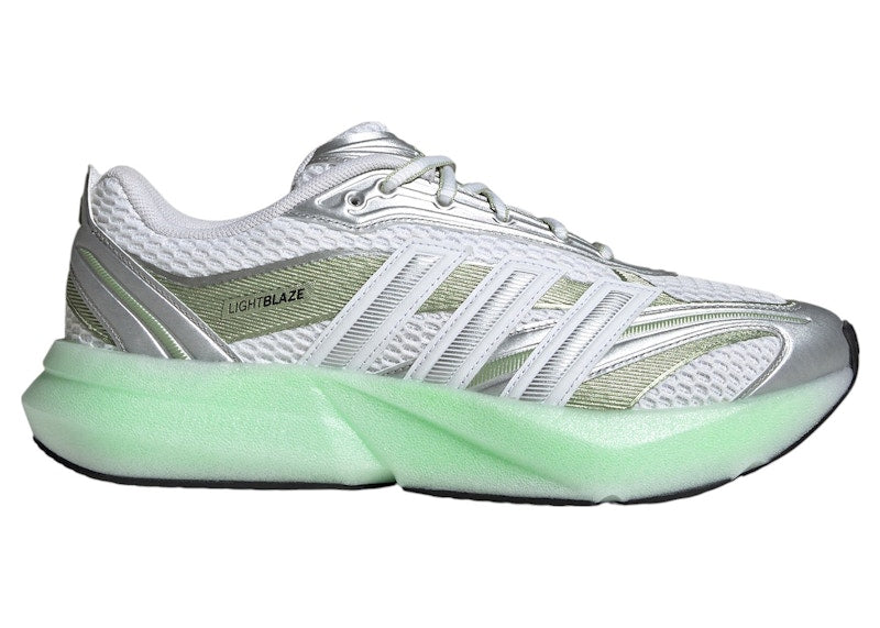 adidas Lightblaze Glow Cloud White Silver Metallic Magic Lime Met (Women's)