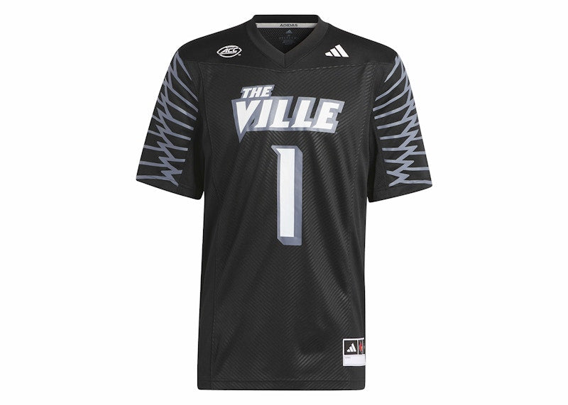 adidas Louisville Football Off-Field Ghost Jersey Black