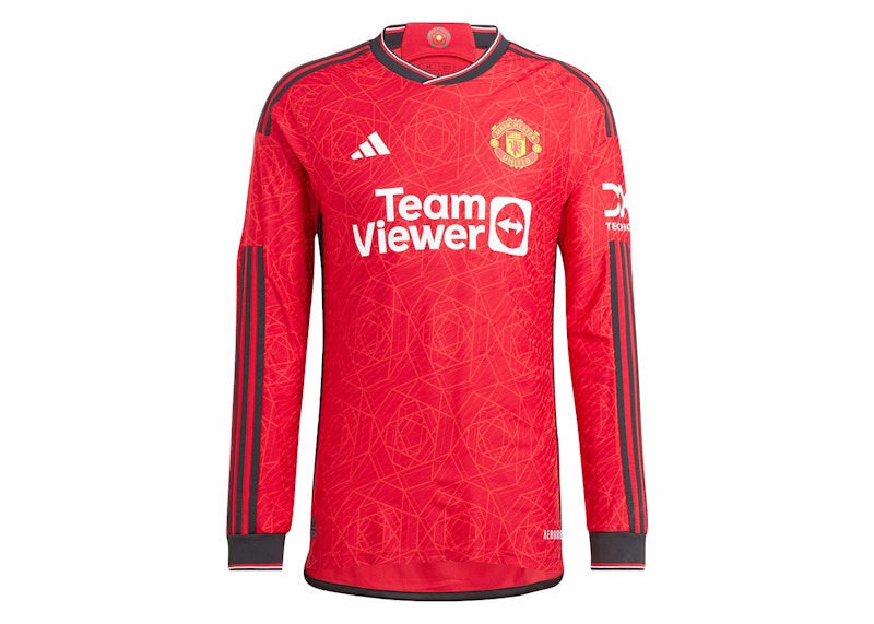 adidas Manchester United 23/24 Long Sleeve Home Jersey Team Collegiate Red