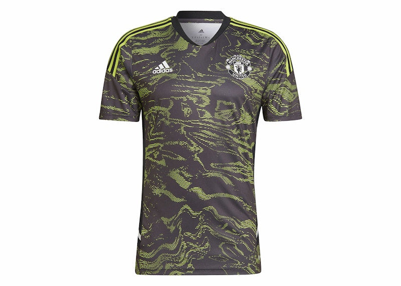 adidas Manchester United Condivo 22 Training Jersey Semi Solar Slime/Black
