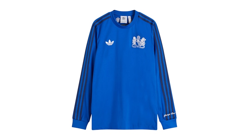 adidas Manchester United FC Long Sleeve Jersey Top Bold Blue