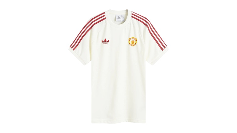 adidas Manchester United FC OG 3 Stripe T-shirt Off White