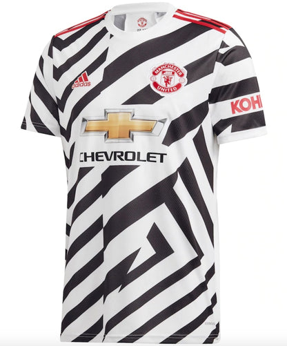 adidas Manchester United Third Shirt 2020-21 with Pogba 6 printing Jersey White/Black