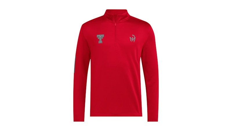 adidas Mens 1/4 Zip Jacket Team Power Red Team Dark Grey