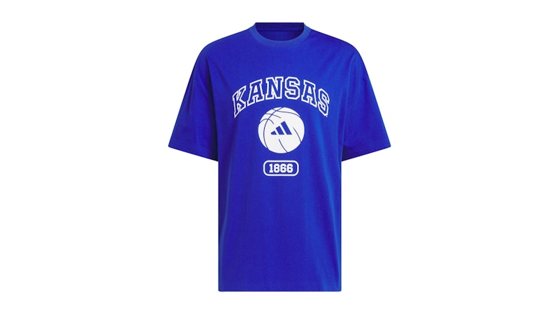 adidas Mens Graphic Tee Kansas Royal Blue White