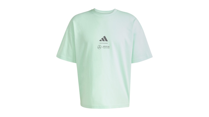 adidas Mercedes Amg Petronas Formula Team Premium Woven T-Shirt Frozen Green/Grey Strata