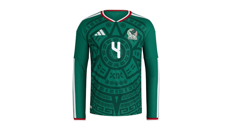 adidas Mexico 2026 Home Alvarez Authentic Long Sleeve Jersey Bold Green