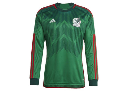 adidas Mexico 22 Long Sleeve Home Jersey Vivid Green/Collegiate Green