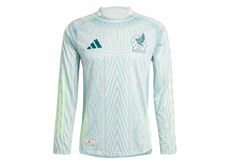 adidas Mexico 24 Long Sleeve Away Authentic Jersey Linen Green